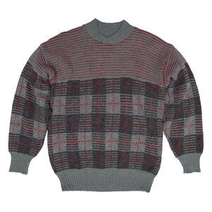 EMEK (Russia) 70s, District Tartan, Jacquard, Wool Rib Stitch
